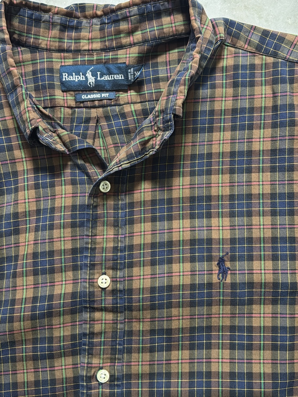 Ralph Lauren Men's Plaid Button-Down Shirt - Brown, Navy, Olive